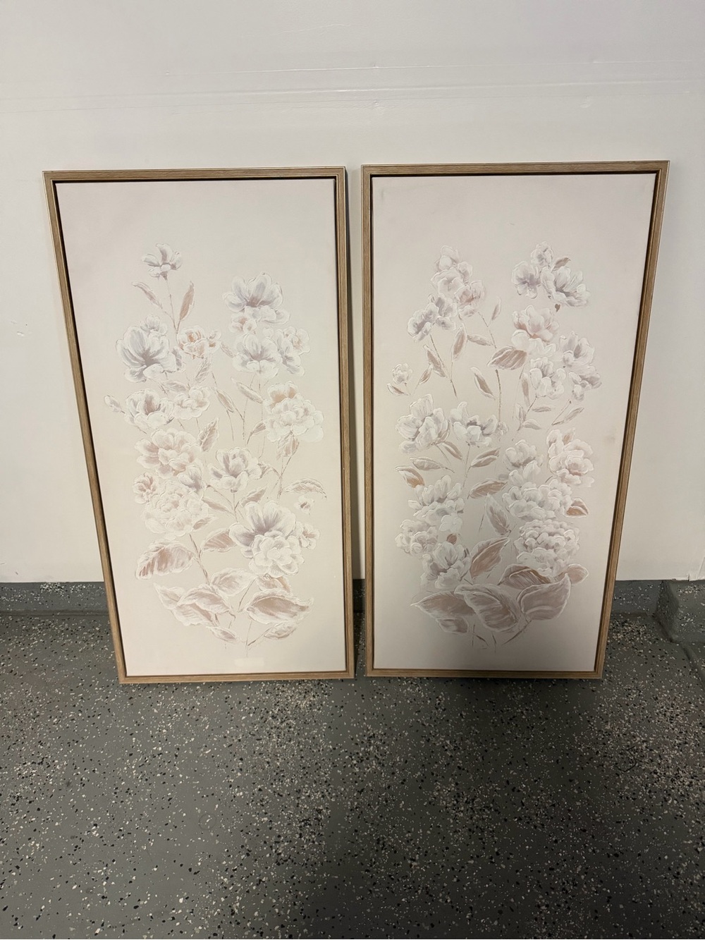 Set of 2 Botanical Wall Art Prints in Blush and Cream